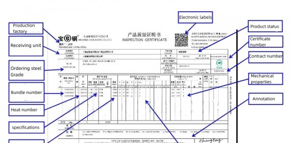 stainless steel products Inspection Certificate 4-4